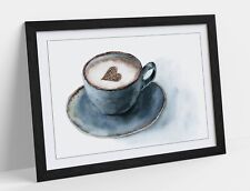 Watercolour heart coffee for sale  Shipping to Ireland
