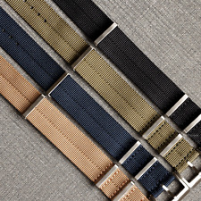 Buy 2 Get 50% off 1.1mm Thick Horizon Stripe Webbing NATO Nylon Watch Strap, used for sale  Shipping to South Africa