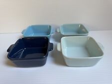4 pratos quadrados de suflê Sweejar Ramekins tons azuis forno de cabo duplo 4,5”, usado comprar usado  Enviando para Brazil
