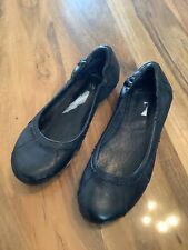 clarks black flat shoes for sale  GRANTHAM