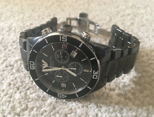 Relógio masculino cronógrafo preto cerâmica 17cm pulso Emporio Armani Ar1421 comprar usado  Enviando para Brazil