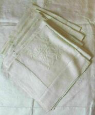 Toalha de mesa antiga de linho branco bordada à mão 72 x 68 e 6 guardanapos precisam TLC, usado comprar usado  Enviando para Brazil