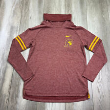 Nike USC Trojans Sweatshirt Women Small Red Pullover Heathered Funnel Neck Gym for sale  Shipping to South Africa