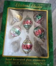 Enfeites de vidro clássicos de Natal multicoloridos com gota de lágrima Commodore vintage comprar usado  Enviando para Brazil