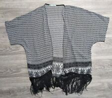 Blusa Maurices Adulto S/M Preto Branco Franja Geométrica Kimono Feminina comprar usado  Enviando para Brazil