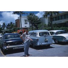 Lote de autos estacionados Pan American Motel 1958 Miami Beach vintage extensión Kodachrome, usado segunda mano  Embacar hacia Argentina