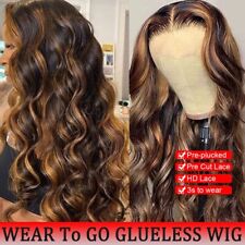 HD Highlight 360 Full Lace Frontal Wigs Body Wave Honey Blonde Human Hair Wigs for sale  Shipping to South Africa