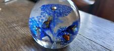Glass paperweight blue for sale  PETERBOROUGH