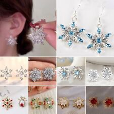 Luxurious Christmas Crystal Snowflake Earrings Stud Drop Dangle Women Jewelry, käytetty myynnissä  Leverans till Finland