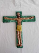Crucifix ceramique vintage d'occasion  Aire-sur-la-Lys