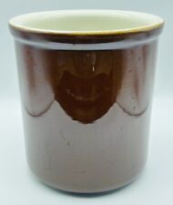 Antigo suporte de utensílio de cerâmica esmalte marrom Hall Pottery 3 quartos Crock #302 EUA comprar usado  Enviando para Brazil