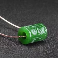 Colgante y collar joyería con cuentas de jadeíta verde hielo natural amuleto de la suerte segunda mano  Embacar hacia Mexico
