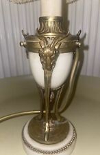 Antigua lámpara de mesa francesa estilo Luis XVI mármol bronce Ormolu carneros cabeza de cabra segunda mano  Embacar hacia Argentina