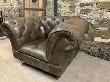 Tobacco leather chesterfield for sale  TADCASTER