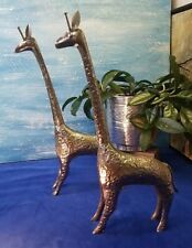 Estátua estatueta de mesa esculturas marteladas aço inoxidável girafa 2 - 20"  comprar usado  Enviando para Brazil