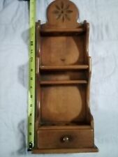 Used, Vintage Wood Pipe Holder Display With Drawer Colonial Style holds 6 pipes  for sale  Raven