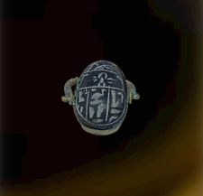 Raro anel de escaravelho faraônico egípcio antigo com magia hieroglífica simples comprar usado  Enviando para Brazil