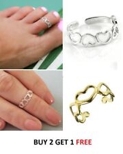 Sexy Gold Heart Silver Heart Toe Ring, Midi Ring,Open Cuff Toe Ring Adjustable  for sale  MANCHESTER