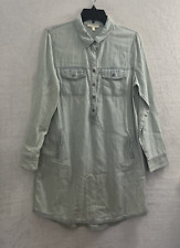 Used, Eileen Fisher Shirt Dress Womans Small Solid Denim Blue Long Sleeve Collar Flaws for sale  Shipping to South Africa