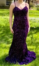 Purple Sequin Mermaid Hem Cocktail Prom Party Dress for sale  Shipping to South Africa