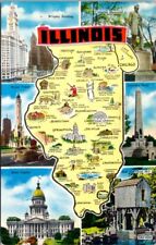 Illinois greeting map for sale  Fleming Island