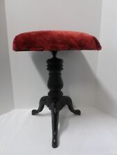 Used, Vintage Piano Organ Vanity Stool Adjustable Swivel Wood & Cast Iron Square Seat for sale  Shipping to South Africa