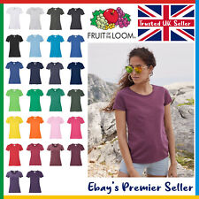 Ladies Plain T-Shirt / Fruit of the Loom Valueweight / Womens New Blank Tee, used for sale  WALLINGTON