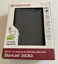 Transcend 2.5” SSD/HDD Enclosure Kit StoreJet 25CK3 USB3.0, used for sale  Shipping to South Africa
