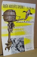 Used, Evinrude Motors Duck Hunter's Special DUCKTWIN Sell Sheet (mini poster) 1950s for sale  Shipping to South Africa