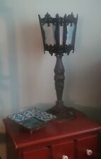Lámpara de mesa medieval gótica de hierro turquesa antigua 20 segunda mano  Embacar hacia Argentina