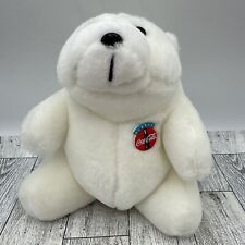 Coca Cola 1993 7" pequeño peluche blanco oso polar oso de peluche juguete de peluche segunda mano  Embacar hacia Mexico