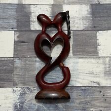 Figura abstracta de madera tallada a mano beso de amor decoración del hogar africana única segunda mano  Embacar hacia Mexico