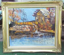 MORRIS KATZ Original Vintage OIL PAINTING Famous artist IMPASTO "Water Mill" for sale  Shipping to Canada