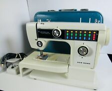 New Home Model 844 Vintage Sewing Machine w/ Case and Foot Pedal Black/White  for sale  Shipping to Canada