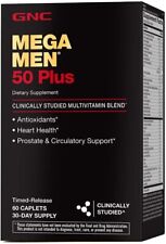 GNC Mega Men 50 Plus Multivitamínico, 60 Cáplets Lanzamiento Cronometrado Cápsulas-VENCIMIENTO: 06/2025 segunda mano  Embacar hacia Argentina