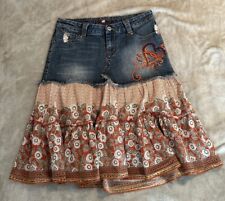 Saia Candies Jeans Country Western MIDI Tecido Floral Babado Painel Tamanho 9 comprar usado  Enviando para Brazil