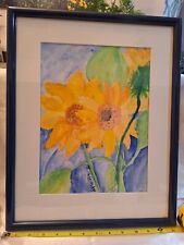 Sunflowers watercolor framed for sale  West Roxbury