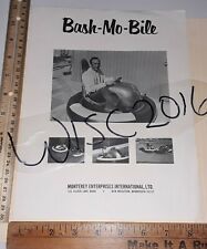 Used, Monterey Bash-Mo-Bile Amusement Park Bumper Car Ride Original Flyer for sale  Shipping to Canada