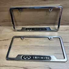 2 Used Infiniti 3D Black Insert Gunmetal 50 States Stainless Steel License Frame for sale  Shipping to South Africa