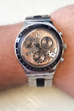 Lindo relógio masculino Swatch swiss irony v8 cronógrafo corrente comprar usado  Enviando para Brazil