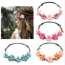 Flower Headband Head Garland Hair Band Crown Wreath Festival Boho Hippy Beach UK for sale  Shipping to South Africa