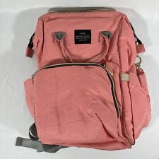 LAND Mommy & Baby Diaper Bag Backpack Pink/Salmon Canvas for sale  Shipping to South Africa