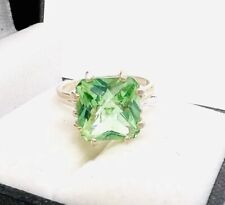 Anillo de plata esterlina facetado verde brillante vidrio invertido talla 6,5 joyería vintage segunda mano  Embacar hacia Argentina