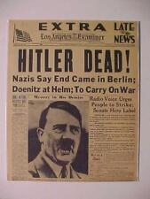 MANCHETE DE JORNAL VINTAGE ~ GUERRA MUNDIAL ALEMANHA NAZISTA ADOLF HITLER BERLIM MORTA SEGUNDA GUERRA MUNDIAL comprar usado  Enviando para Brazil