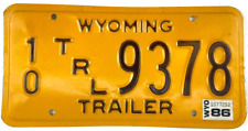 Wyoming 1986 license for sale  Mundelein