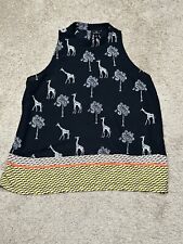 Camisa feminina Worthington tamanho grande multicolorida estampa girafa leve fluida, usado comprar usado  Enviando para Brazil