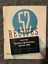 Antigo 1950’ General Electric 52 Receitas Livreto GE Waffle Iron Preço Original 0,15 comprar usado  Enviando para Brazil