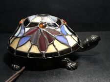 Lámpara de TV de acento de mesa estilo tortuga manchada mosaico hierro fundido 8"L segunda mano  Embacar hacia Argentina