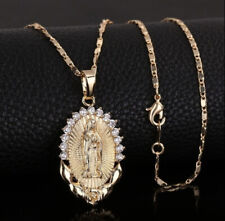 Used, Men 18K Gold Plated Cross Crucifix Necklace Virgin Mary Crucifix Jesus Pendant for sale  Shipping to South Africa
