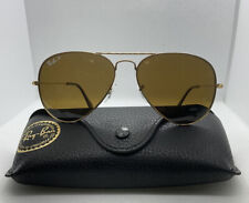 Used, Ray-Ban 58mm Aviator Classic Gold Sunglasses - Brown Glass Polarized for sale  Shipping to South Africa